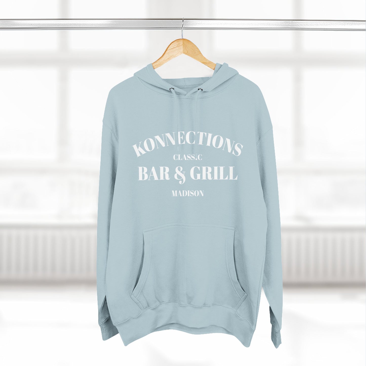 Konnections Classic Bar and Grill Madison Hoodie — Minimal Logo Fleece Pullover