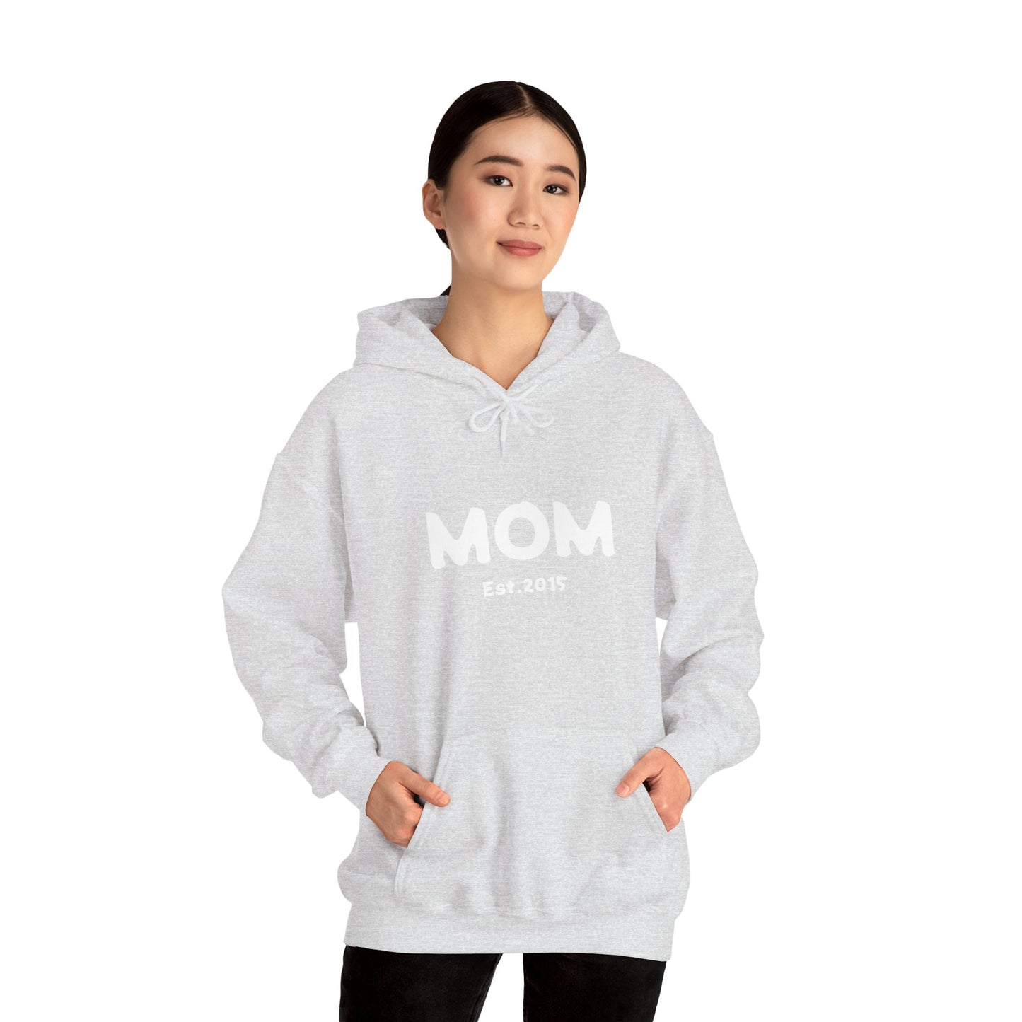 MOM Est.2015 Unisex Heavy Blend™ Hooded Sweatshirt Hoodies For New Moms 2015