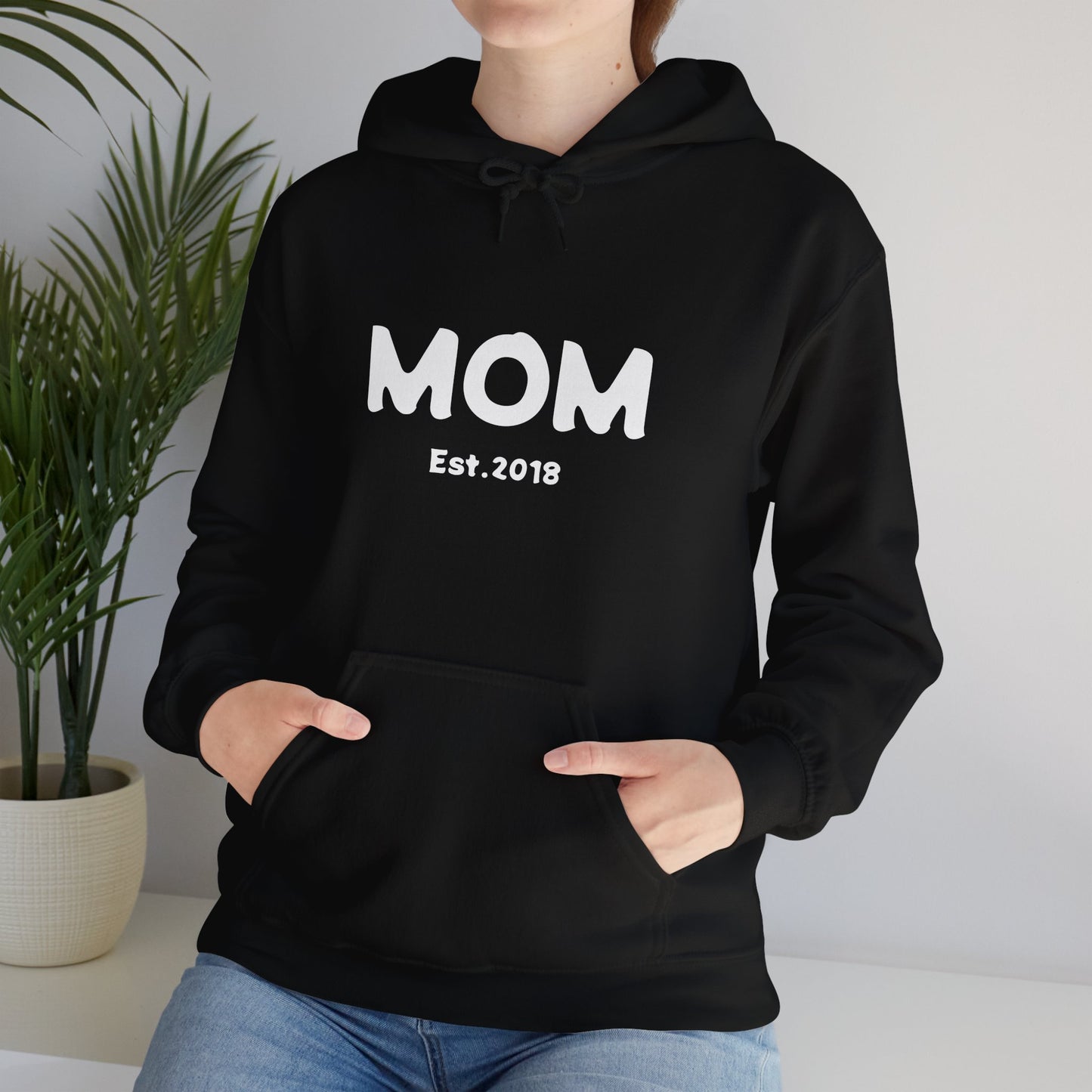 MOM Est.2018 Unisex Heavy Blend™ Hooded Sweatshirt Hoodies For New Moms 2018