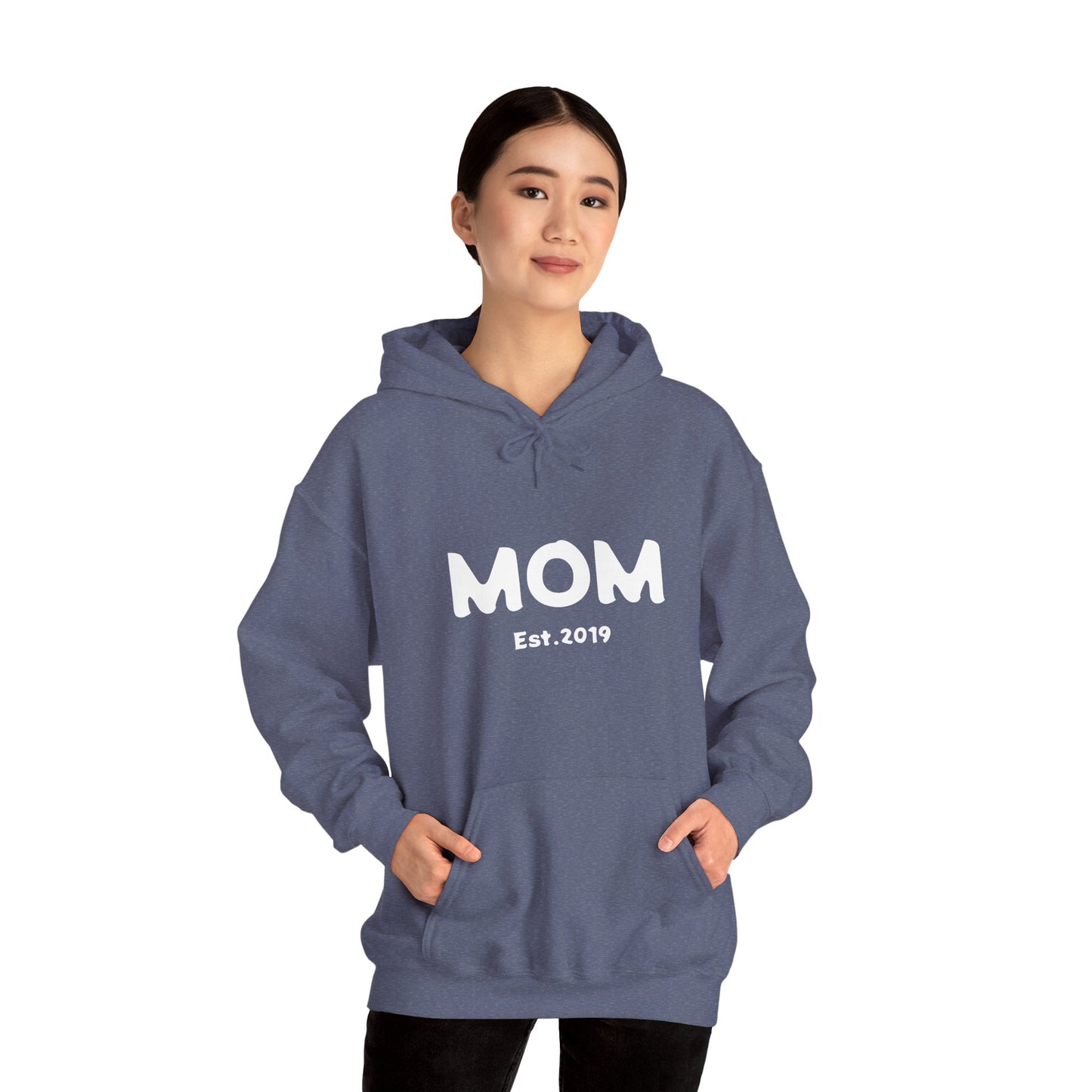 MOM Est.2019 Unisex Heavy Blend™ Hooded Sweatshirt Hoodies For New Moms 2019