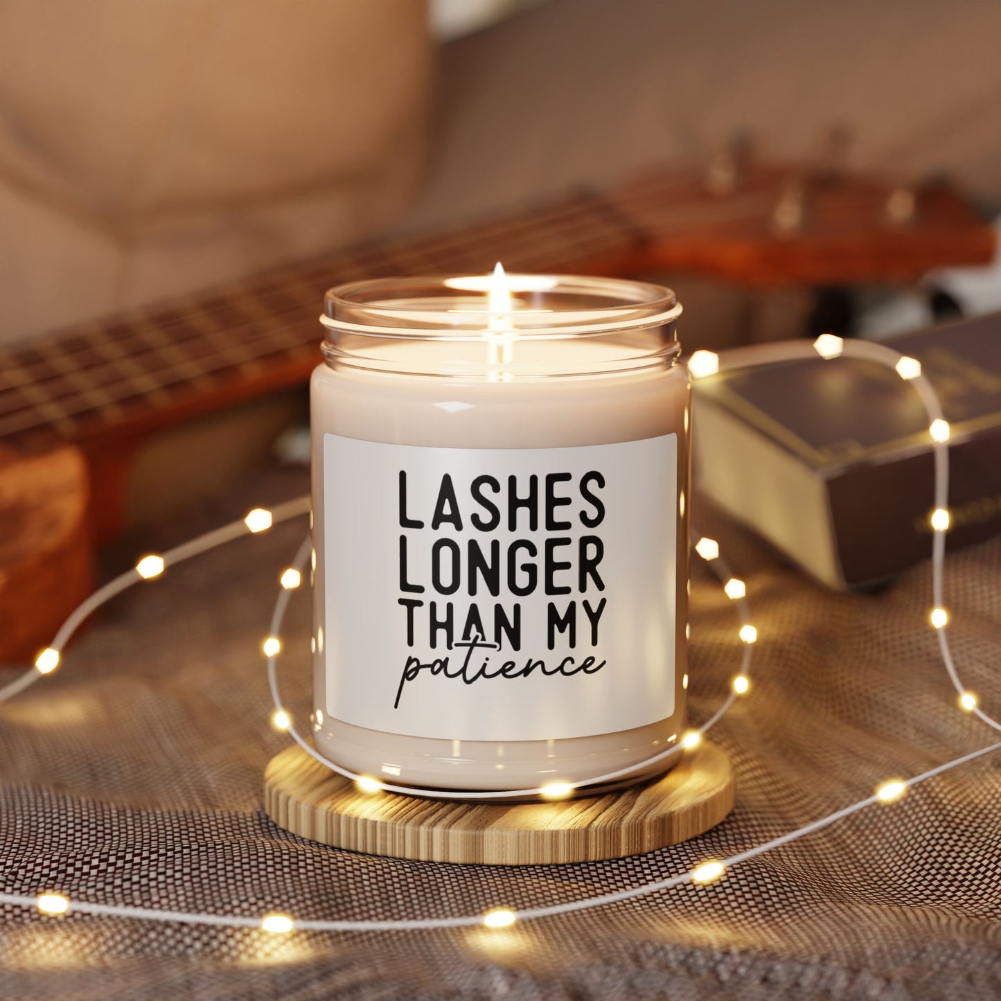 Funny Sayings Scented Soy Candle, 9oz Lashes Longer Than My Patience