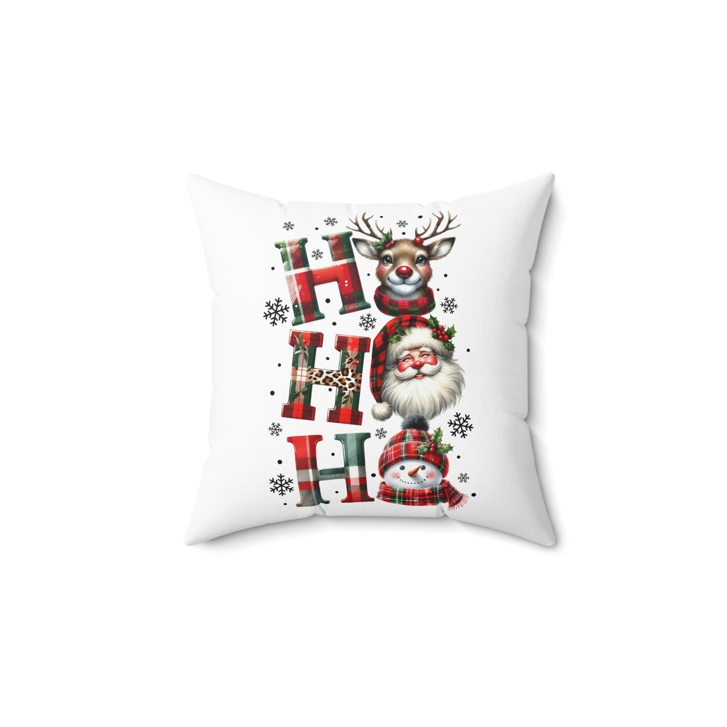 Christmas Themed Spun Polyester Square Pillow Ho Ho Ho!