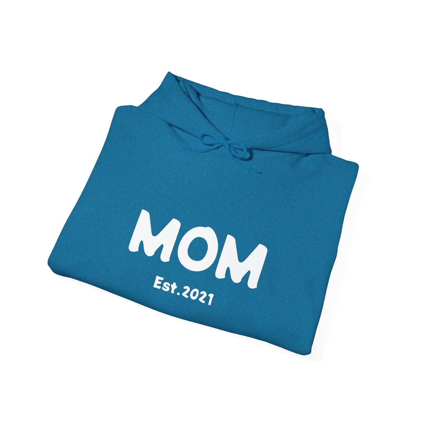 MOM Est.2021 Unisex Heavy Blend™ Hooded Sweatshirt Hoodies For New Moms 2021