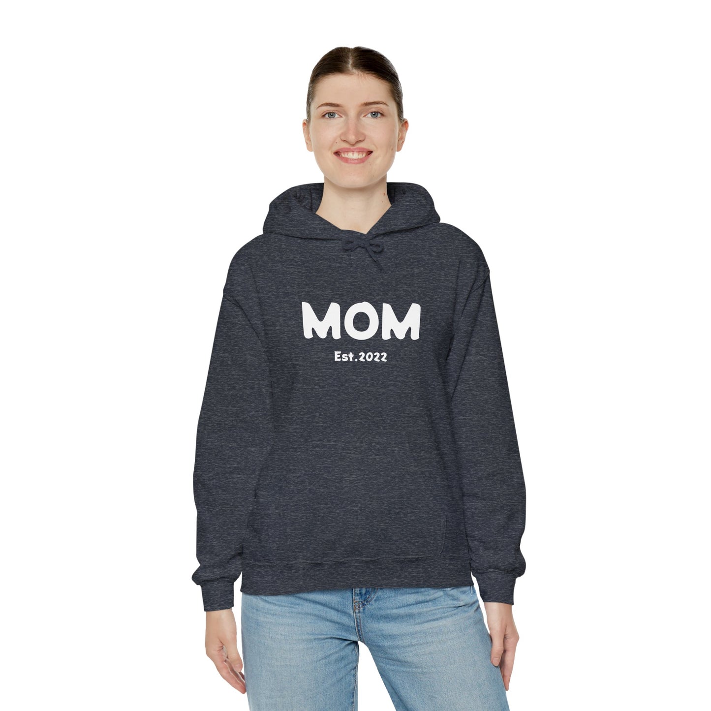 MOM Est.2022 Unisex Heavy Blend™ Hooded Sweatshirt Hoodies For New Moms 2022