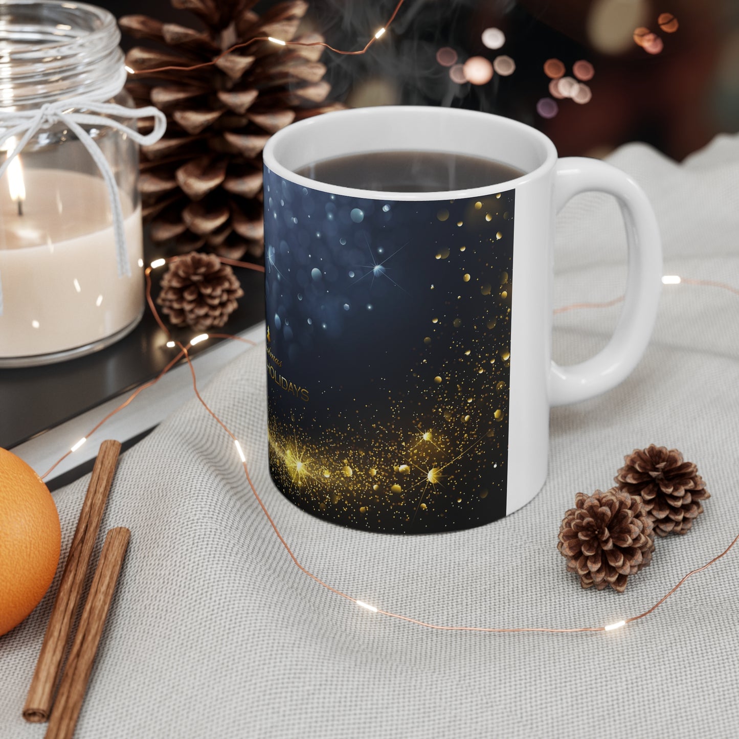 Starry Night Christmas Themed Mug 11oz