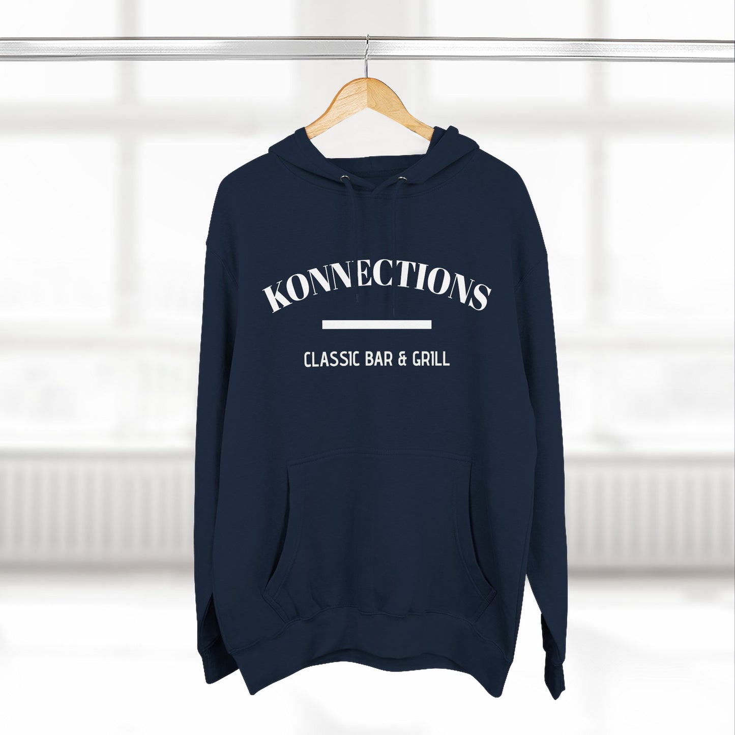 Classic Bar & Grill Hoodie — "Konnections" Three-Panel Fleece Hoodie