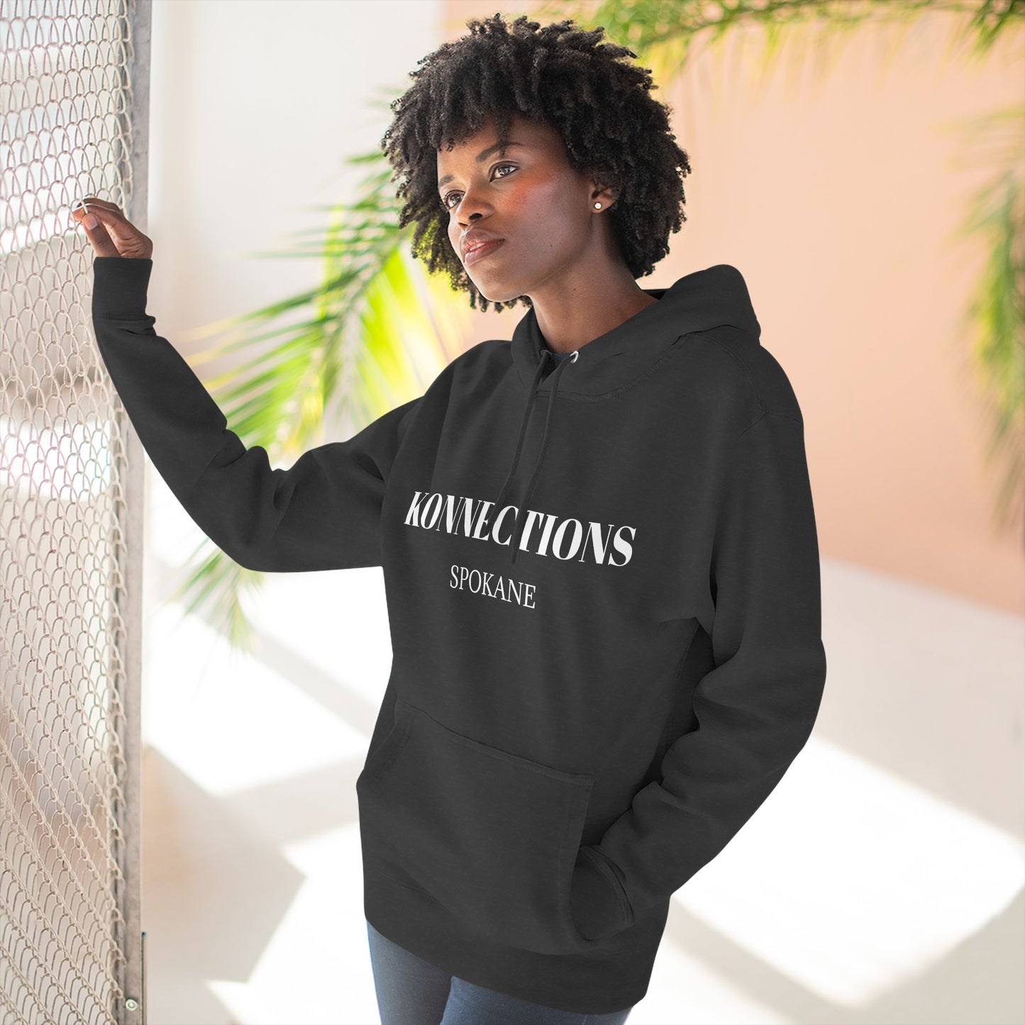 Konnections Spokane Hoodie — Minimal Logo Fleece Pullover