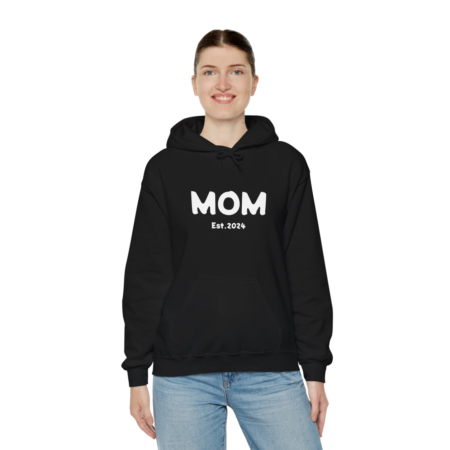 MOM Est.2024 Unisex Heavy Blend™ Hooded Sweatshirt Hoodies For New Moms 2024