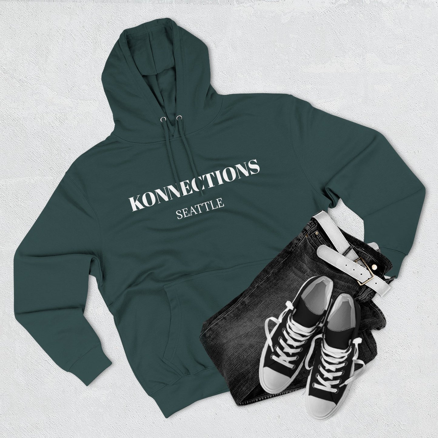 Konnections Seattle Hoodie — Minimal Logo Fleece Pullover