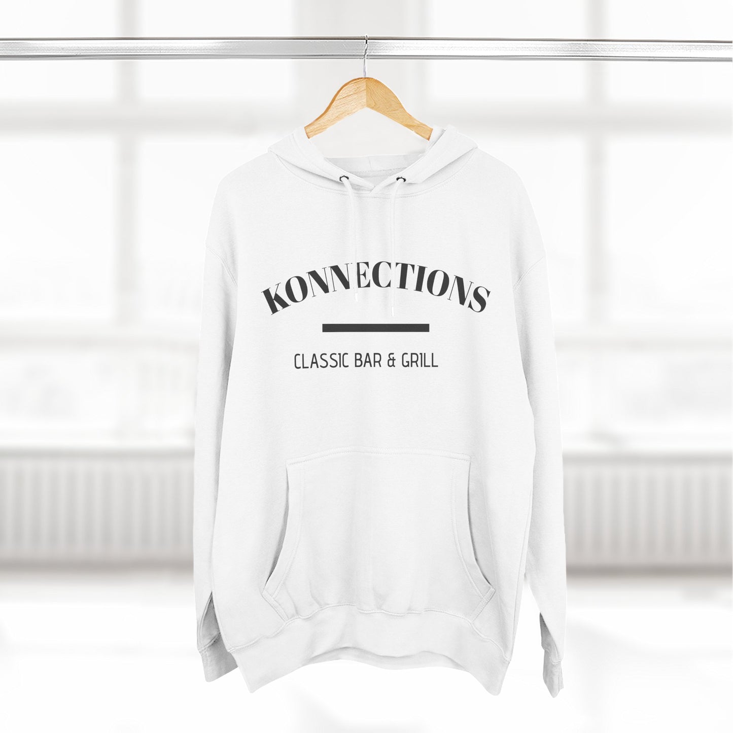 Classic Bar & Grill Hoodie — "Konnections" Three-Panel Fleece Hoodie