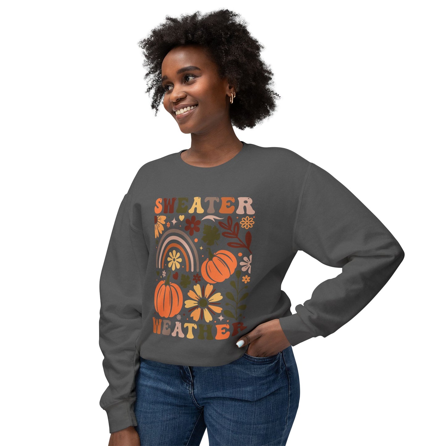 Women's Thanksgiving Unisex Lightweight Crewneck Sweatshirt Sweater Wheather