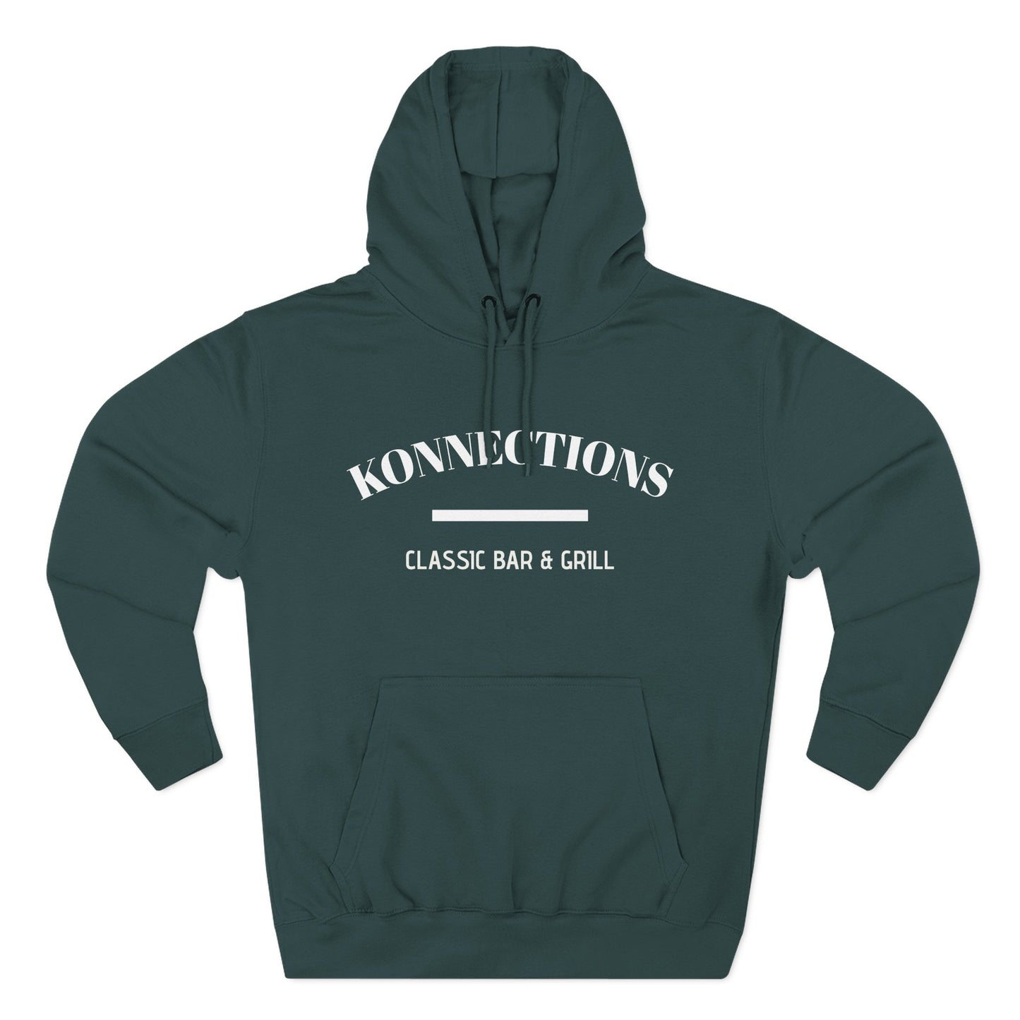 Classic Bar & Grill Hoodie — "Konnections" Three-Panel Fleece Hoodie