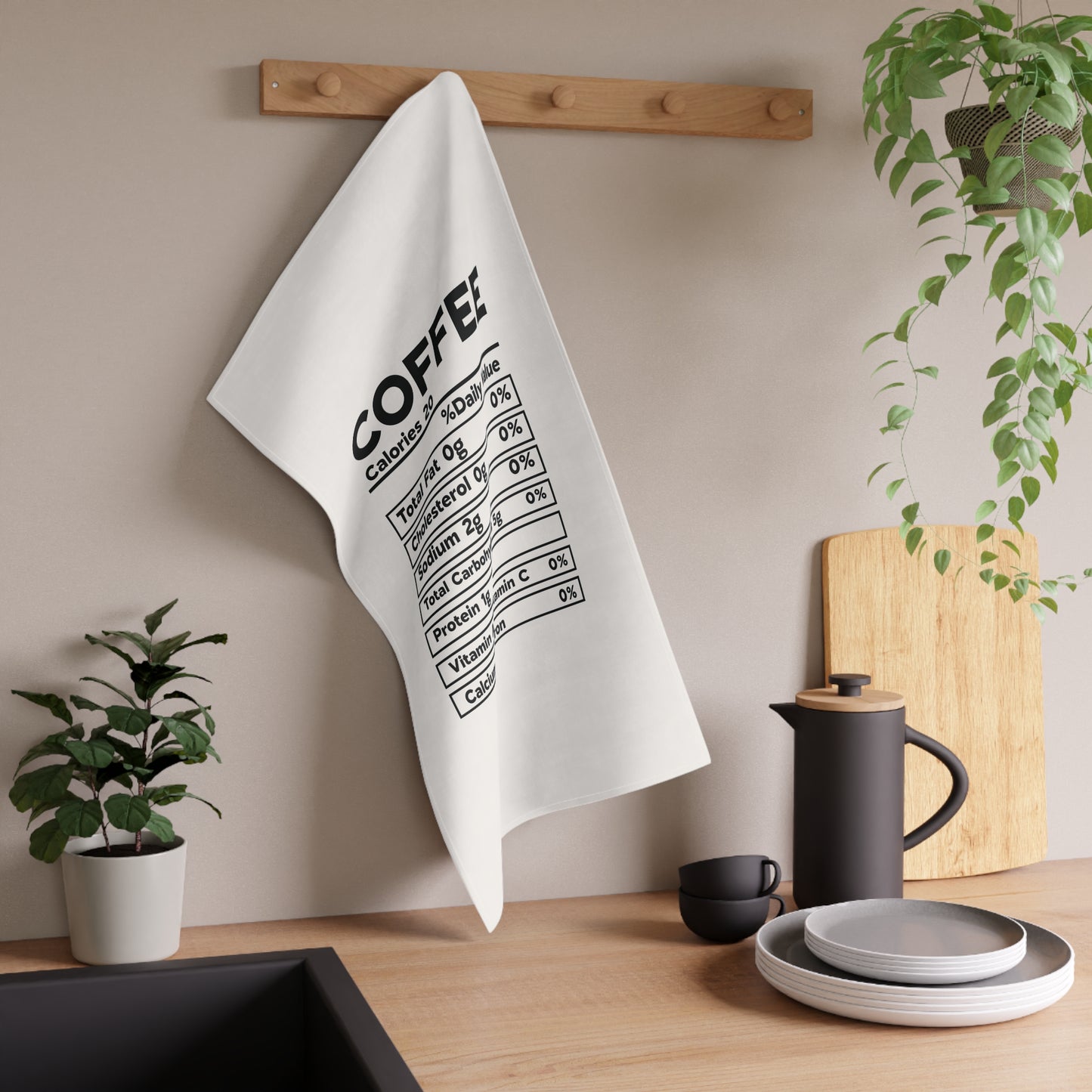 Thanksgiving Nutrition Facts Tea Towels (cotton, poly) I Love My Morning Coffee