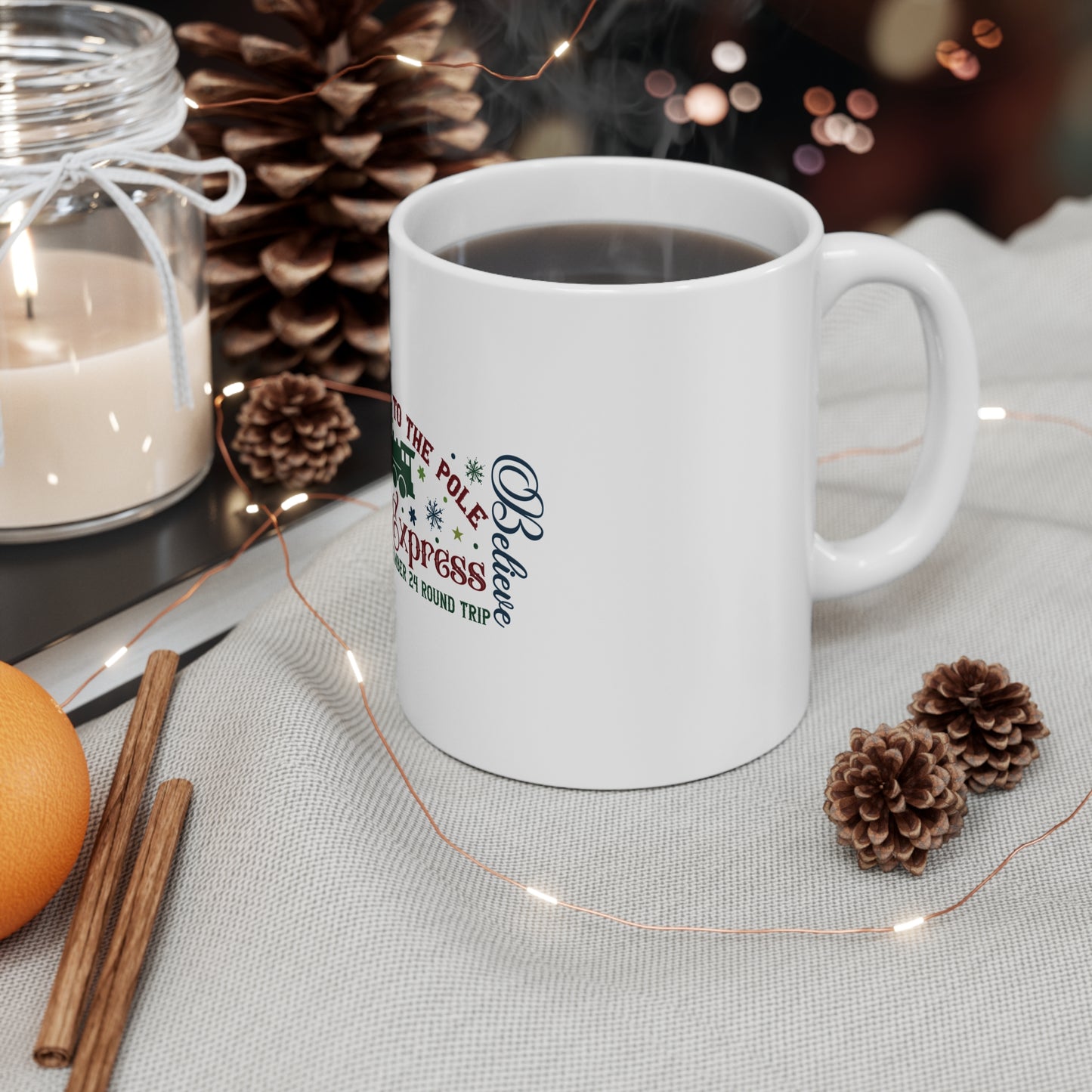 Christmas Themed Ceramic Mug 11oz All Aboard the Polar Express