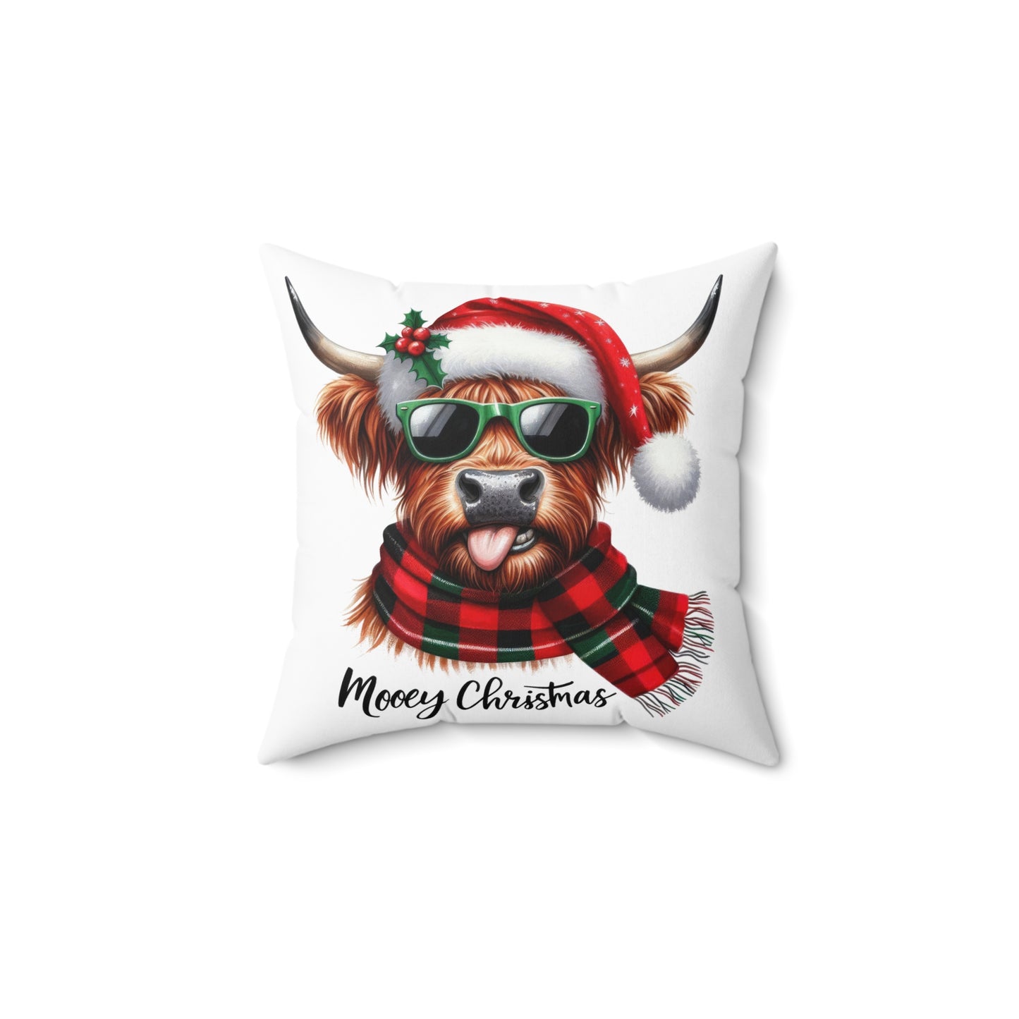 Christmas Themed Spun Polyester Square Pillow Mooey Christmas