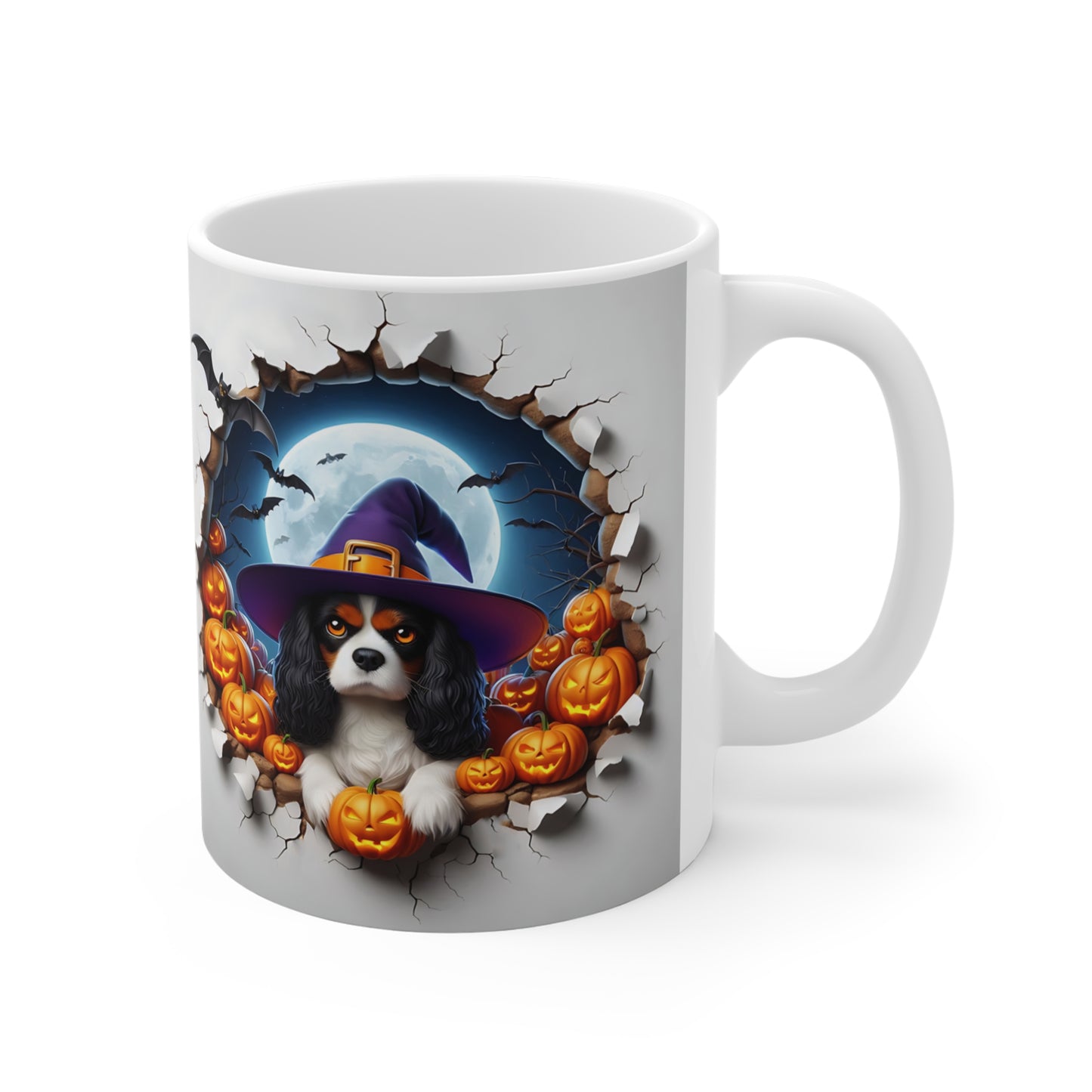 Festive Halloween Ceramic Mug 11oz Cocker Spaniels and Pumpkins