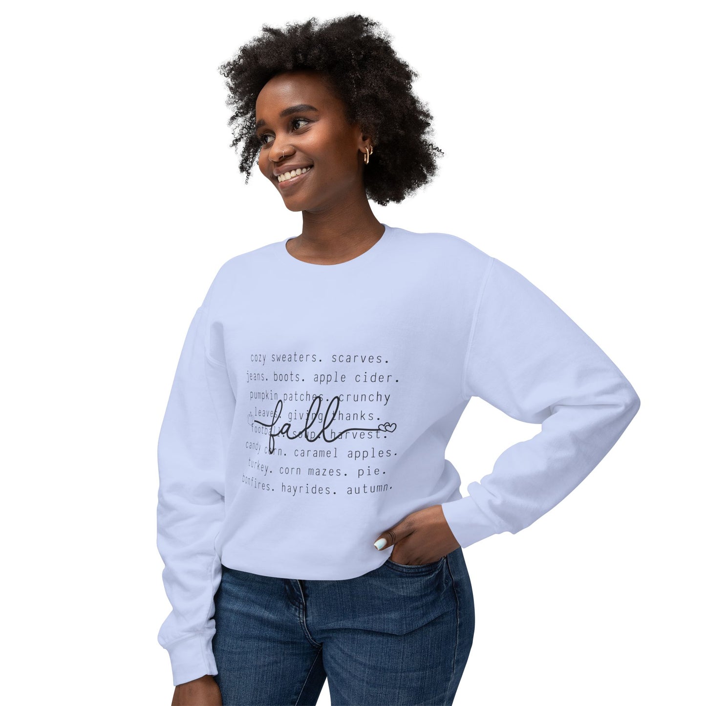 Women's Thanksgiving Unisex Lightweight Crewneck Sweatshirt A Description of Fall