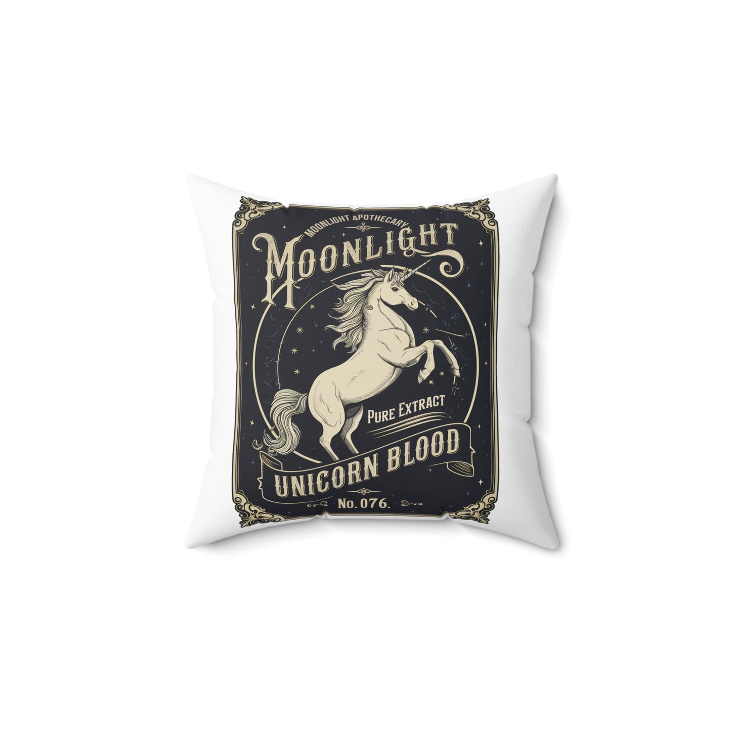 Festive Halloween Spun Polyester Square Pillow Unicorn Blood