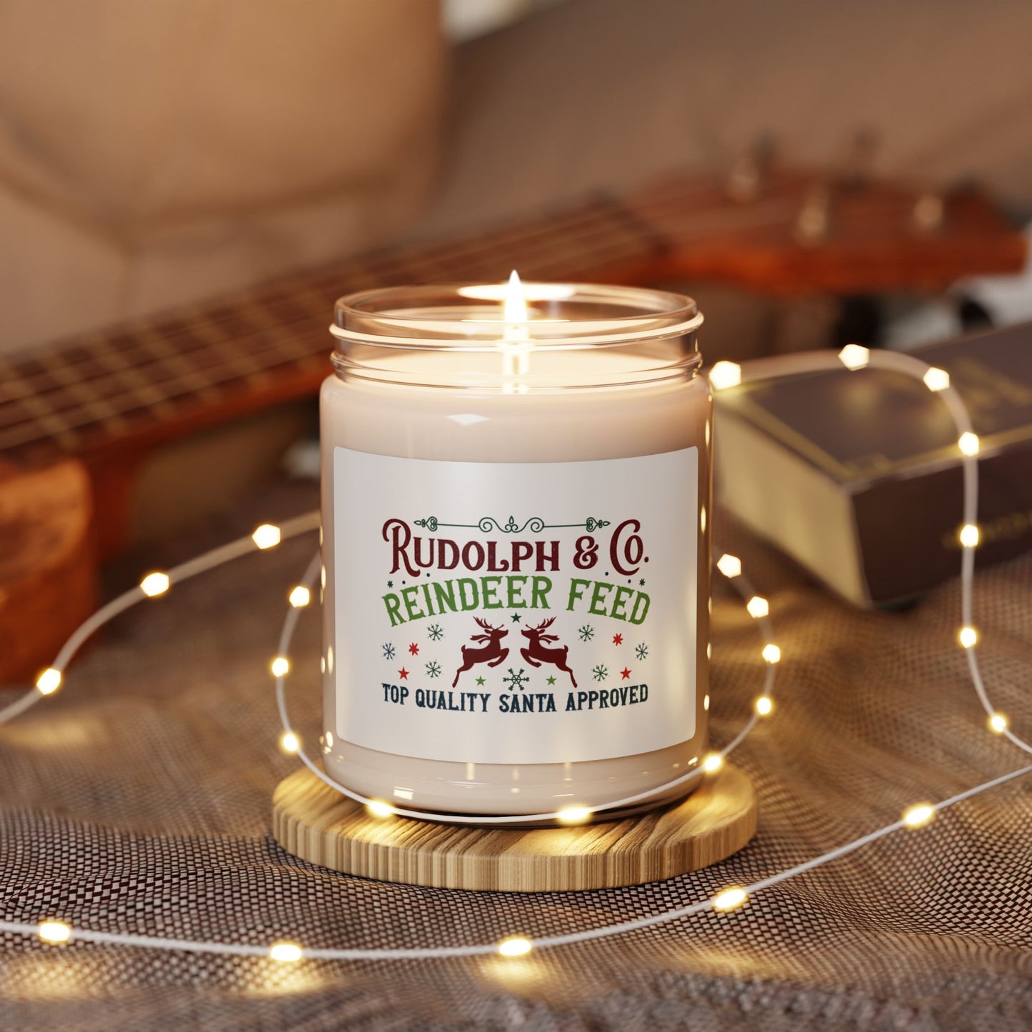 Christmas Themed Scented Soy Candle, 9oz Rudolph The Red Nosed Reindeer