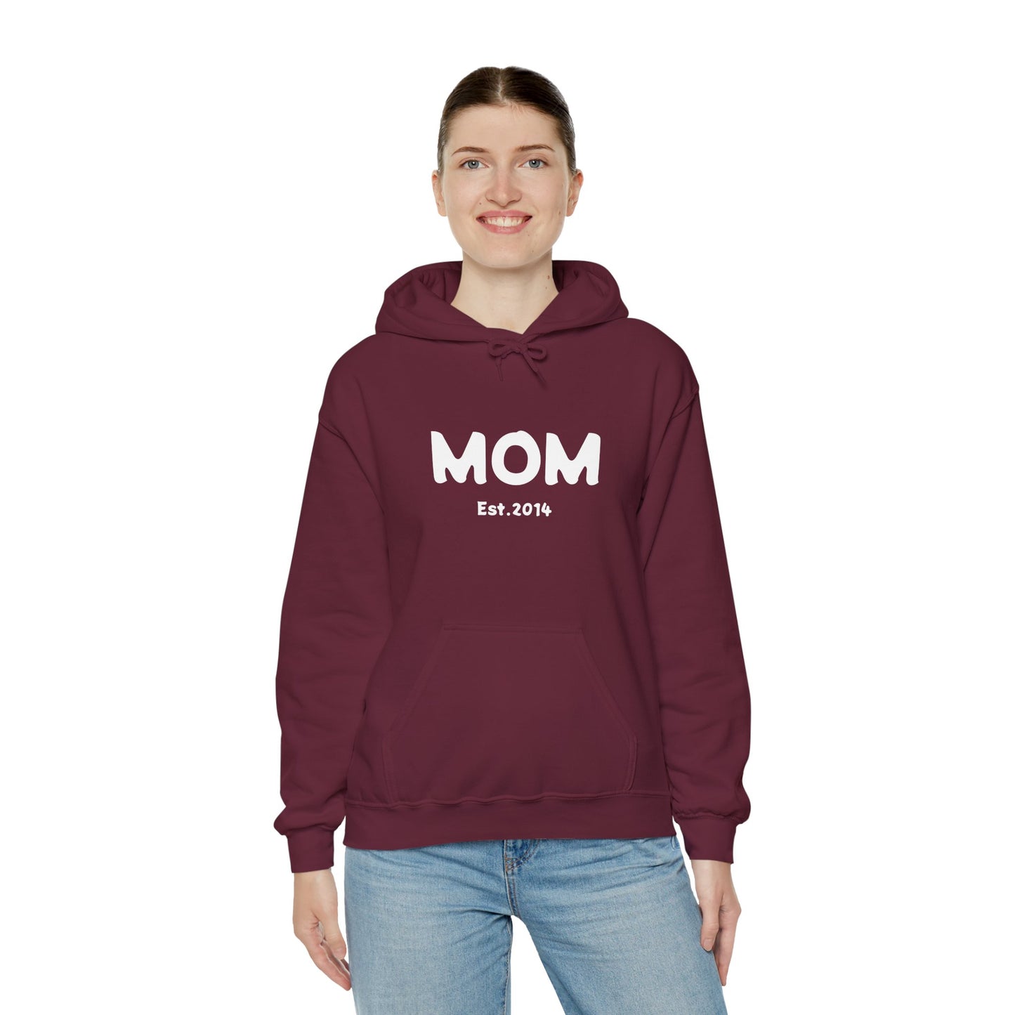 MOM Est.2014 Unisex Heavy Blend™ Hooded Sweatshirt Hoodies For New Moms 2014