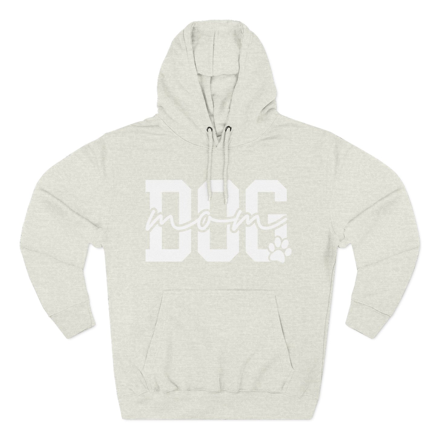 Dog Mom Hoodie — Cozy Fleece Pullover with 'Dog Mom' Script & Paw Graphic