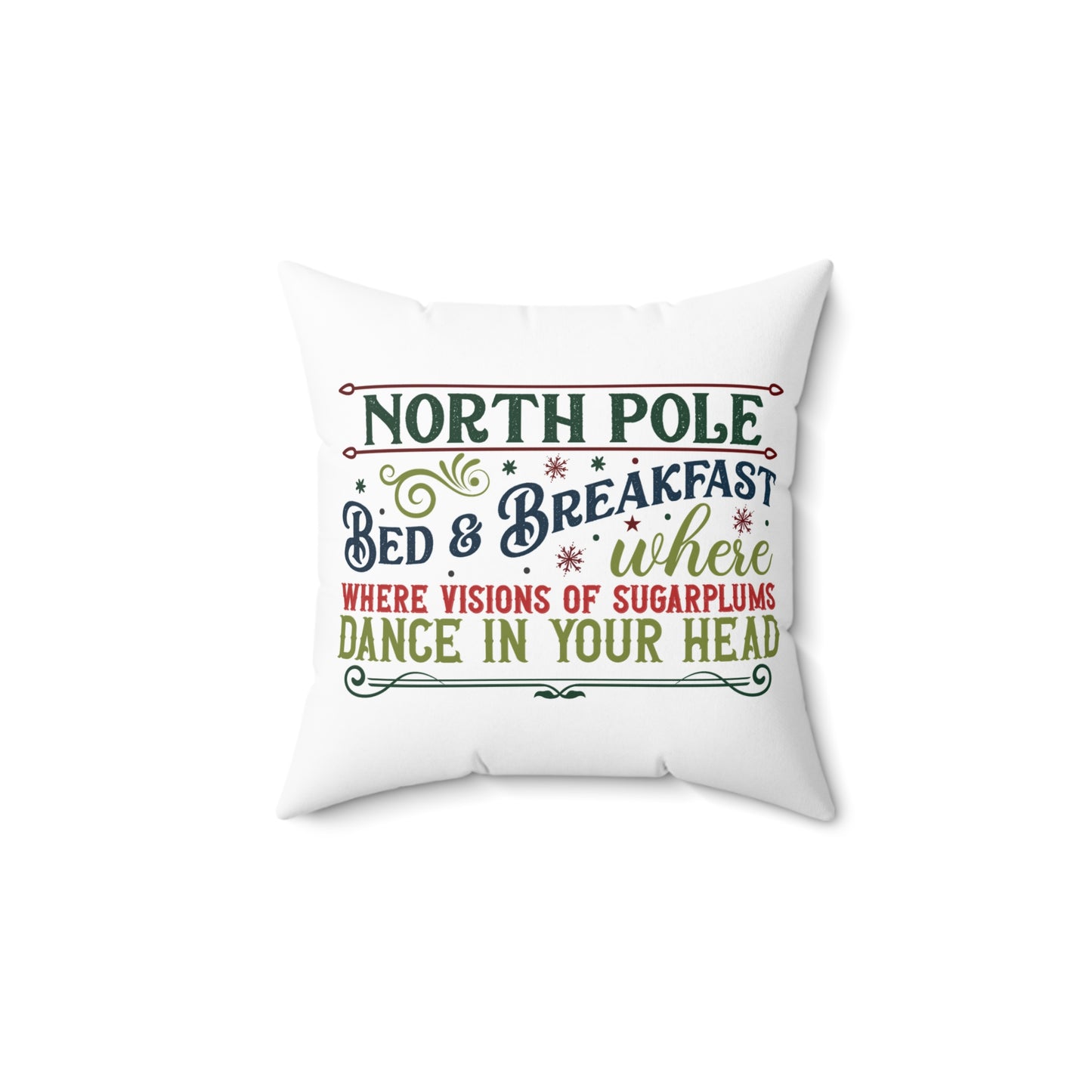 Christmas Themed Spun Polyester Square Pillow