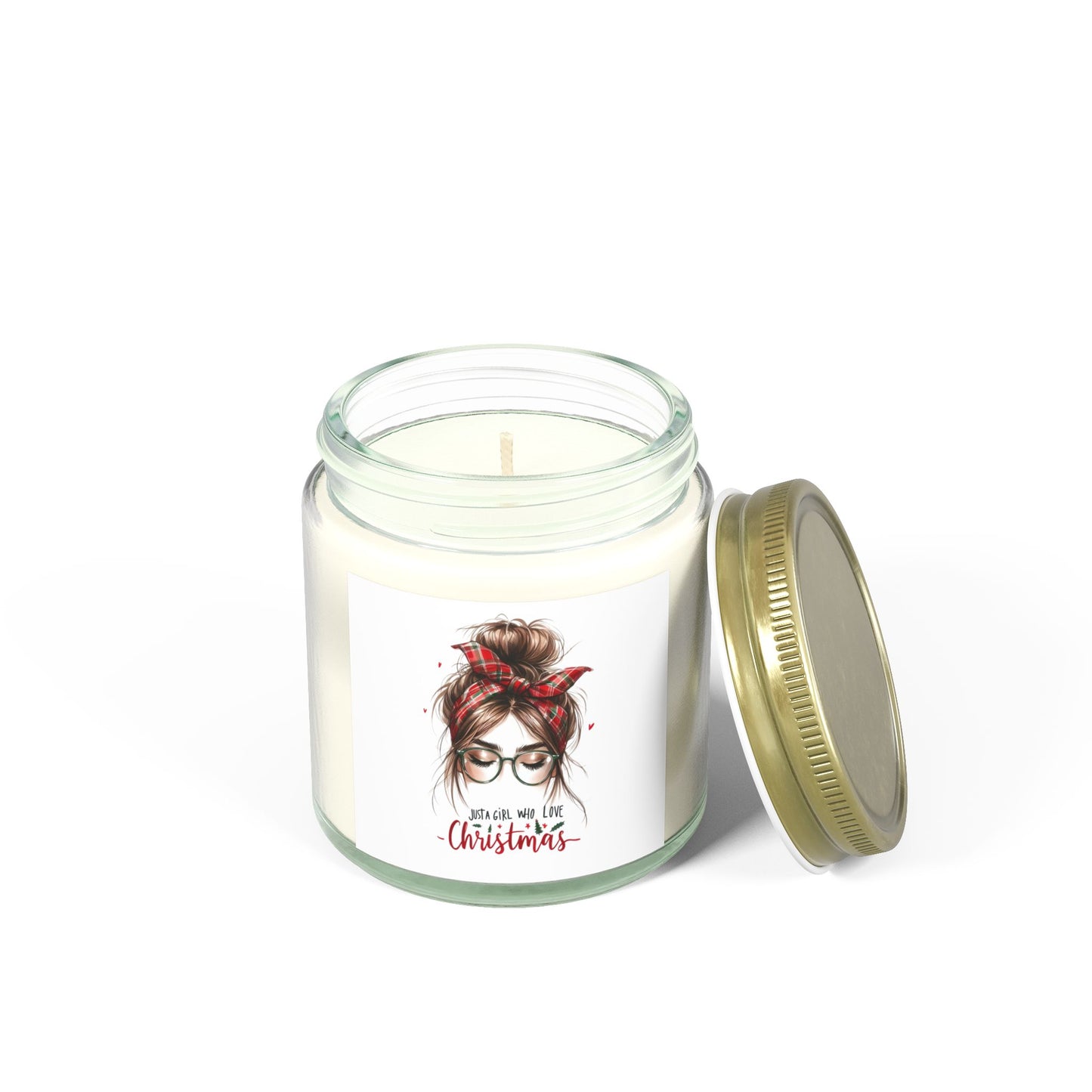 Christmas Themed Scented Candles, Coconut Apricot Wax (4oz, 9oz)