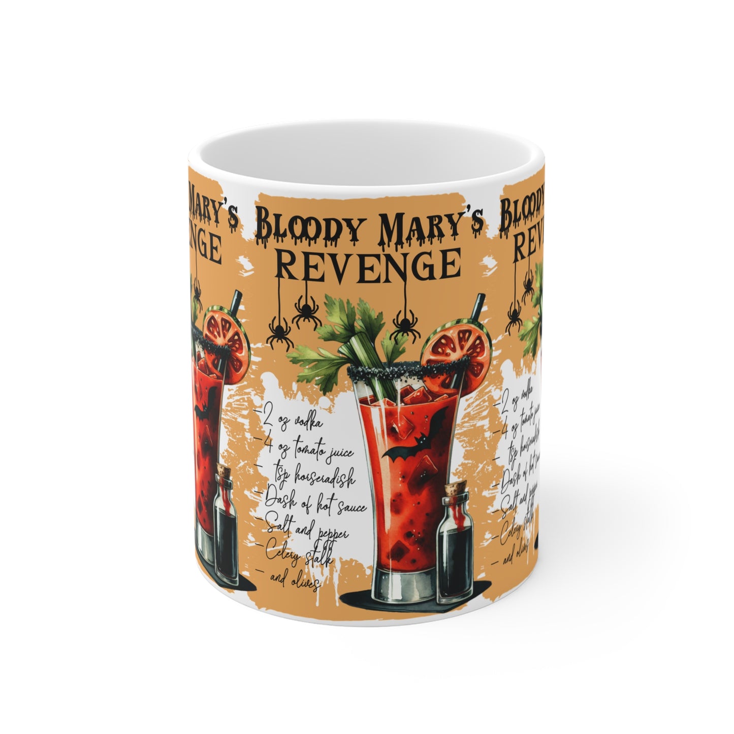 Festive Halloween Ceramic Mug 11oz Bloody Mary Drink Recipe