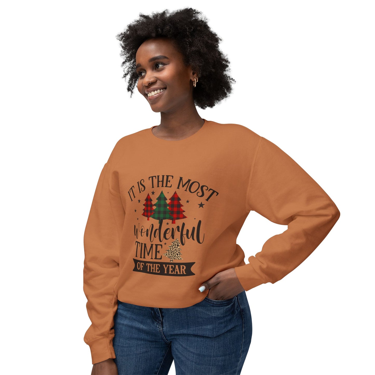 Women's Christmas Unisex Lightweight Crewneck Sweatshirt It's The Most Wonderful Time of The Year