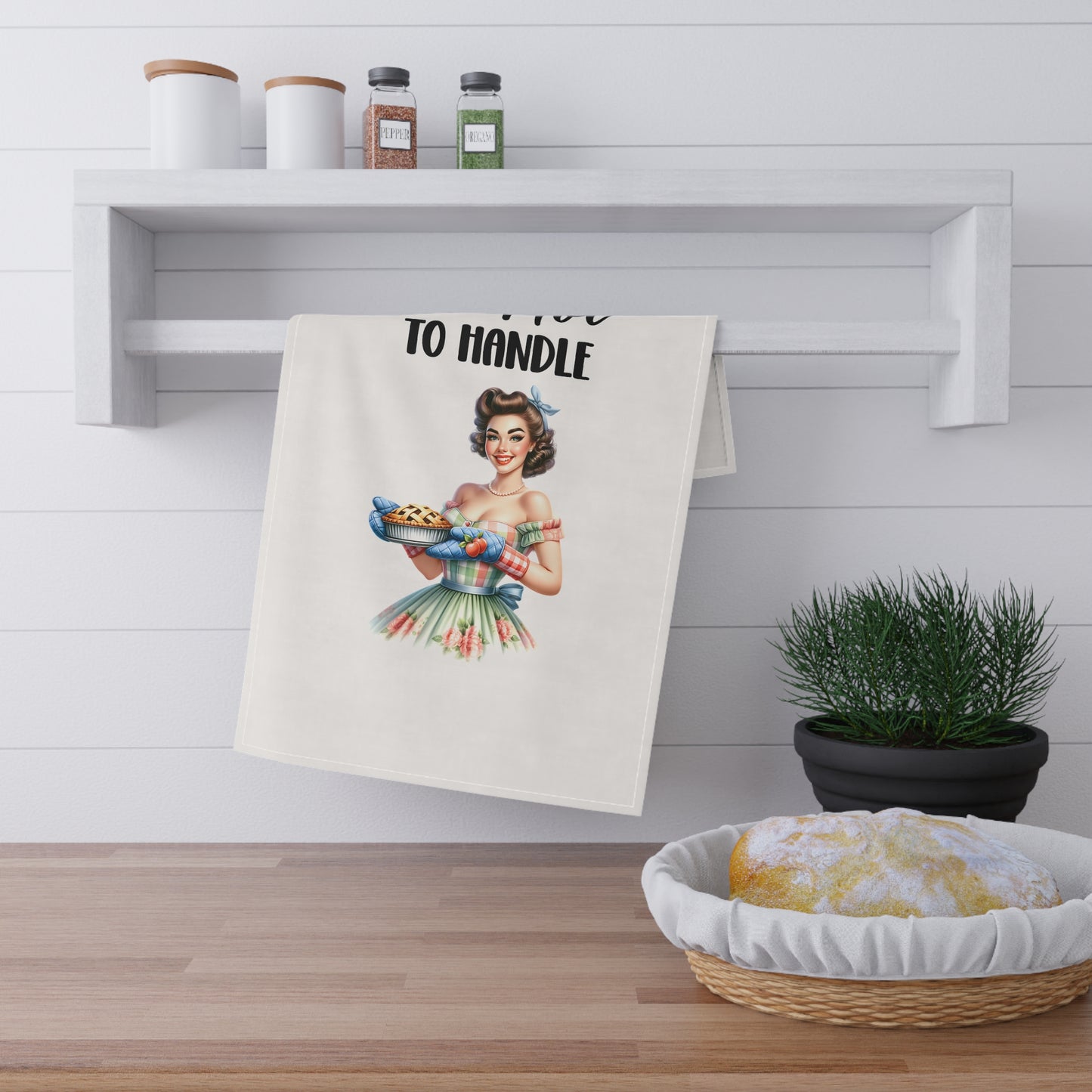 Retro Funny House Wife Tea Towels (cotton, poly) She's To Hot to Handle