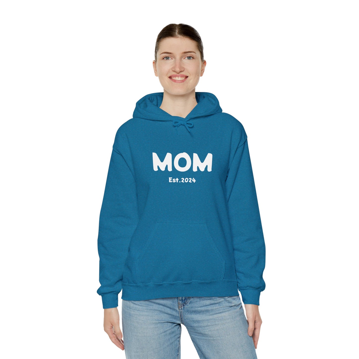 MOM Est.2024 Unisex Heavy Blend™ Hooded Sweatshirt Hoodies For New Moms 2024