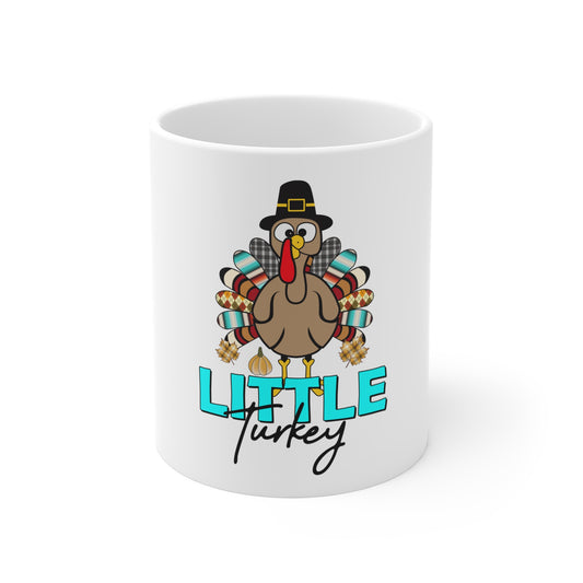 Festive Thanksgiving Ceramic Mug 11oz Little Turkey