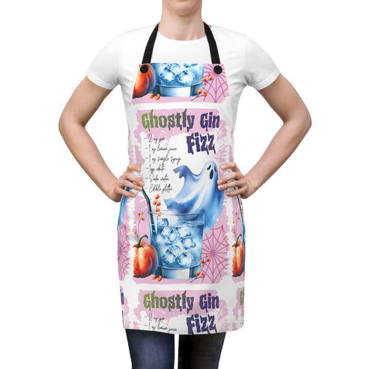 Halloween Themed Apron All Over Print Ghostly Gin Fizz Is Awesome at Halloween