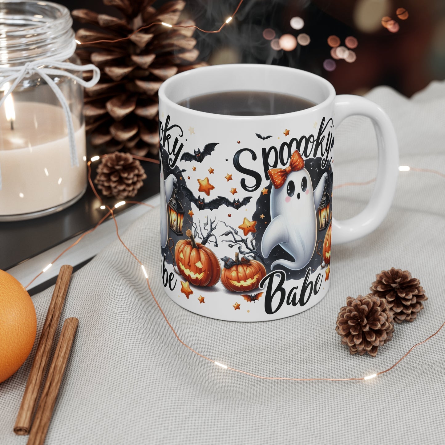 Festive Halloween Ceramic Mug 11oz Spooky Babe