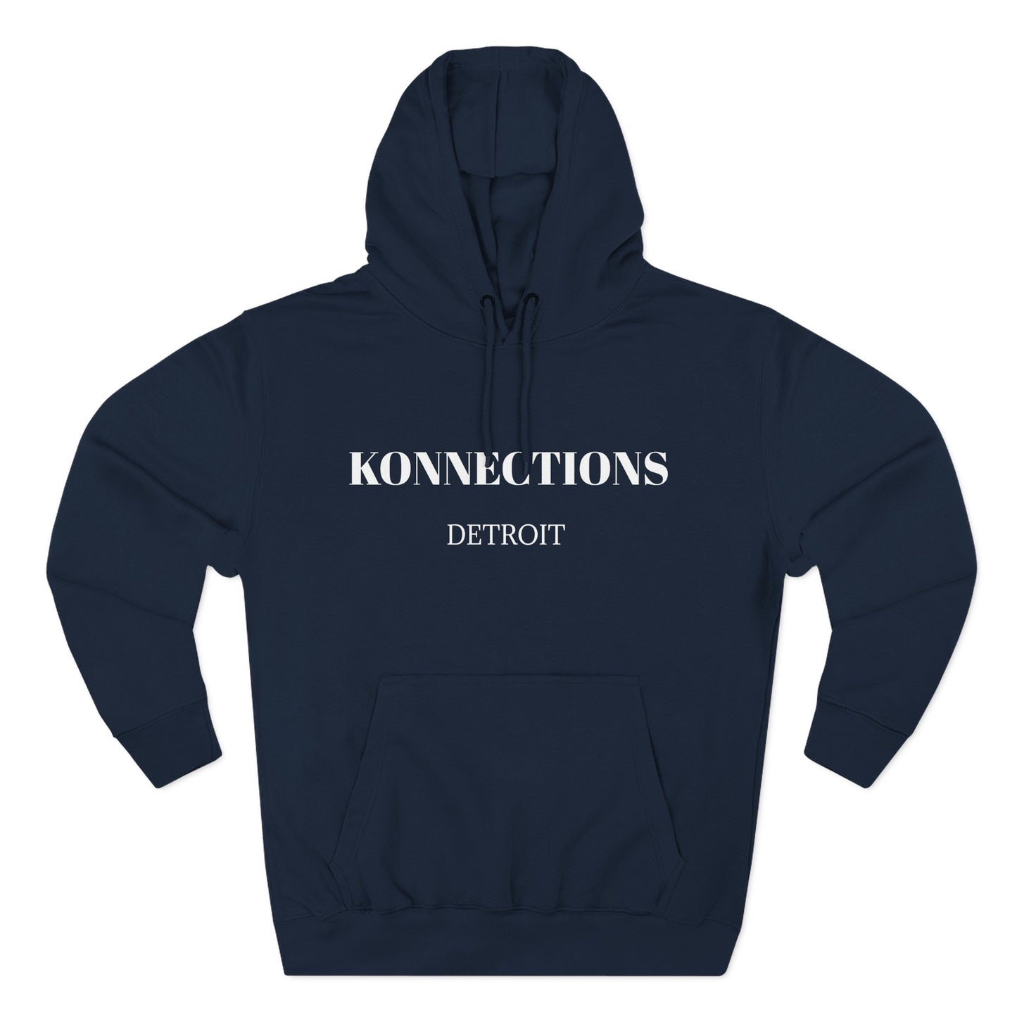 Konnections Detroit Hoodie — Minimal Logo Fleece Pullover