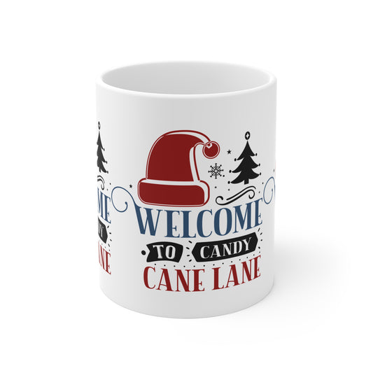 Festive Christmas Ceramic Coffee and Tea Mug 11oz Welcome To Candy Cane Lane