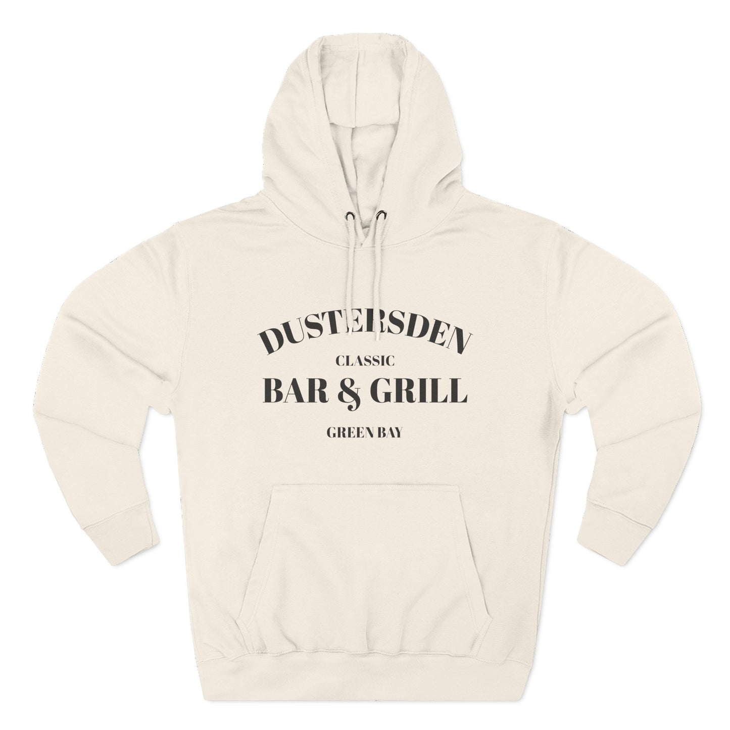 Dustersden Classic Bar and Grill Green Bay Hoodie — Minimal Logo Fleece Pullover