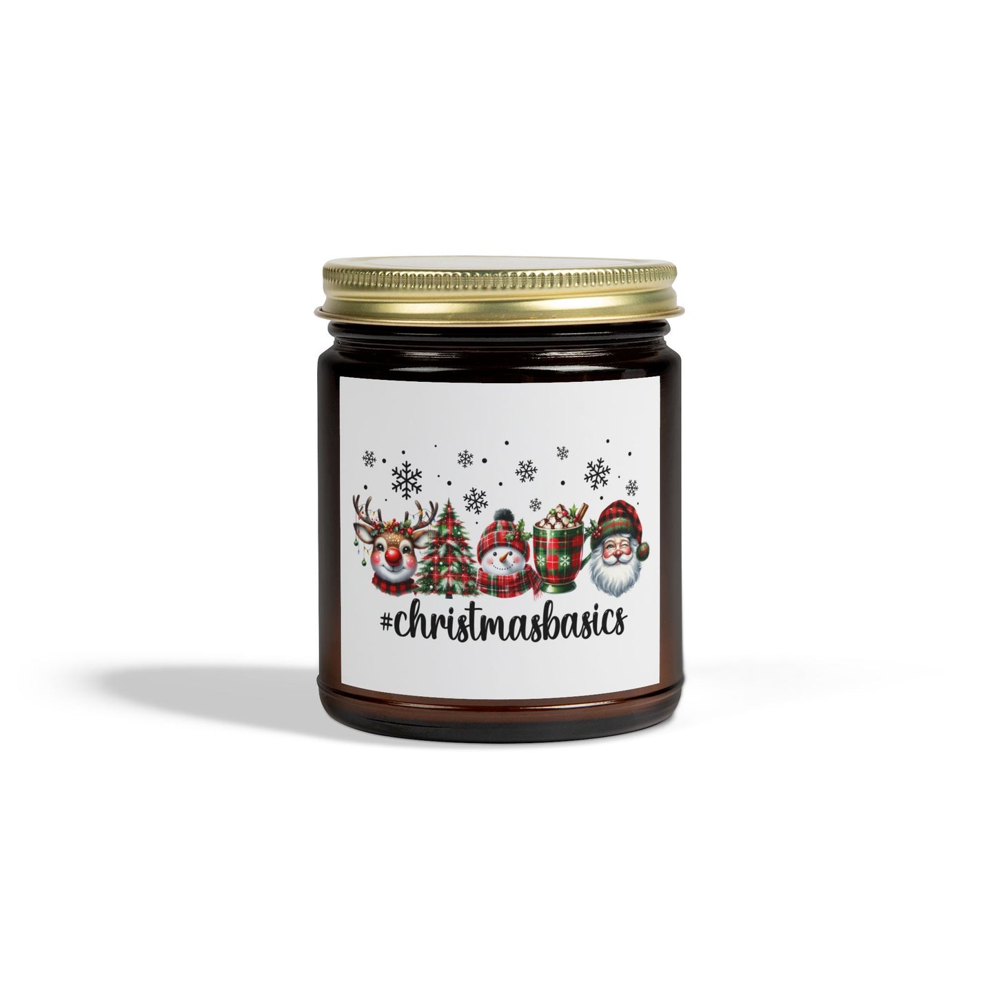 Christmas Themed Scented Candles, Coconut Apricot Wax (4oz, 9oz)