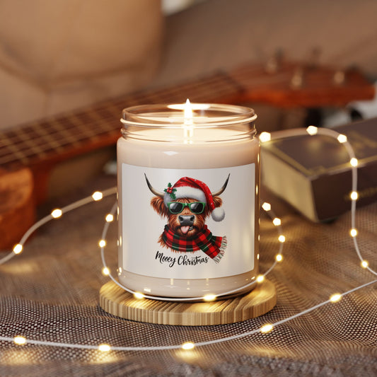 Christmas Themed Scented Soy Candle, 9oz Have a Mooy Christmas