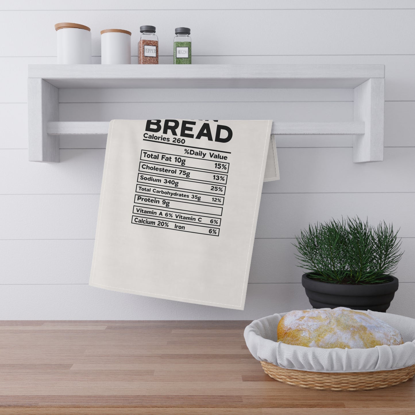 Thanksgiving Nutrition Facts Tea Towels (cotton, poly) Everyone Loves Corn Bread at Thanksgiving