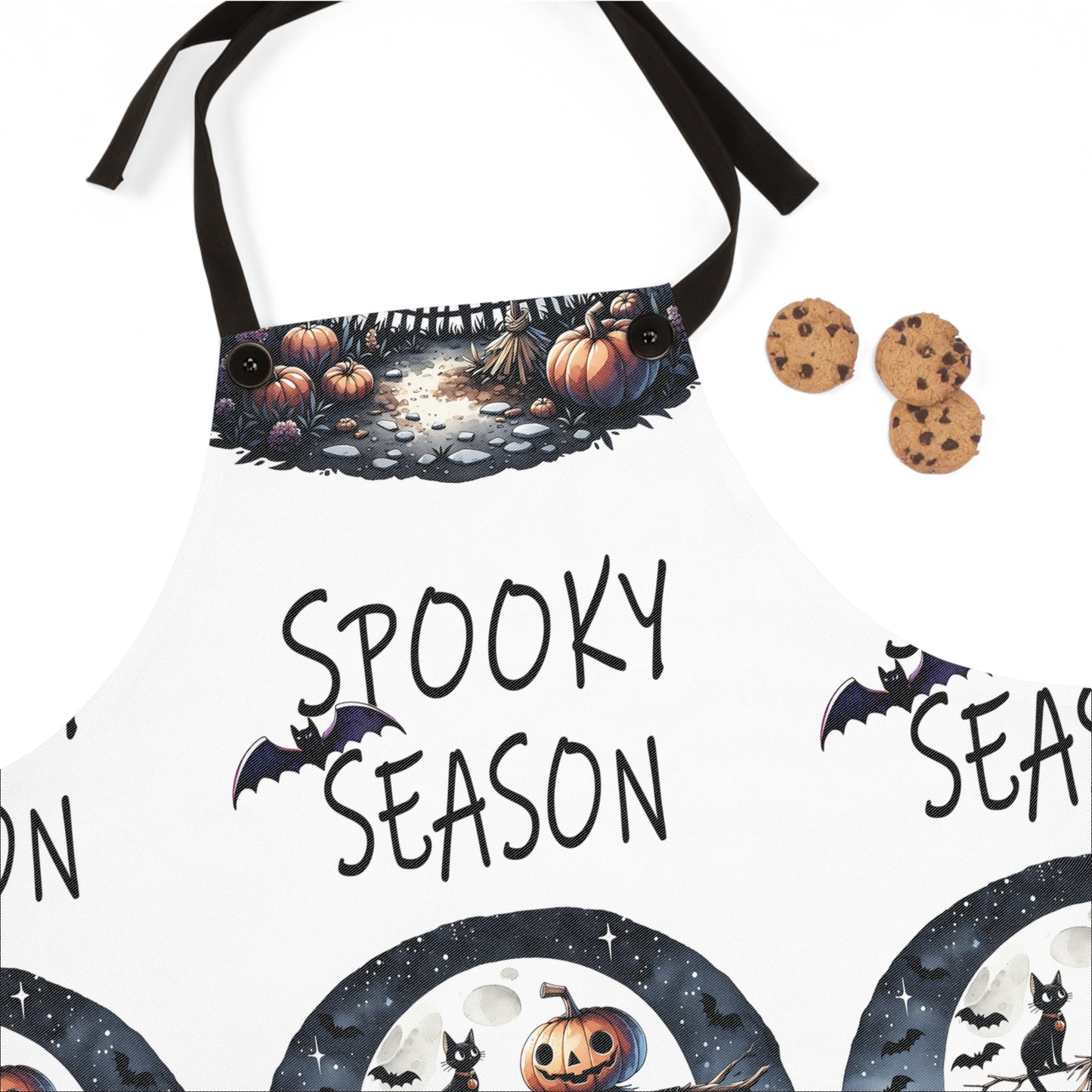 Halloween Themed Apron All Over Print Scarecrows Love Halloween The Spookiest System of The Year