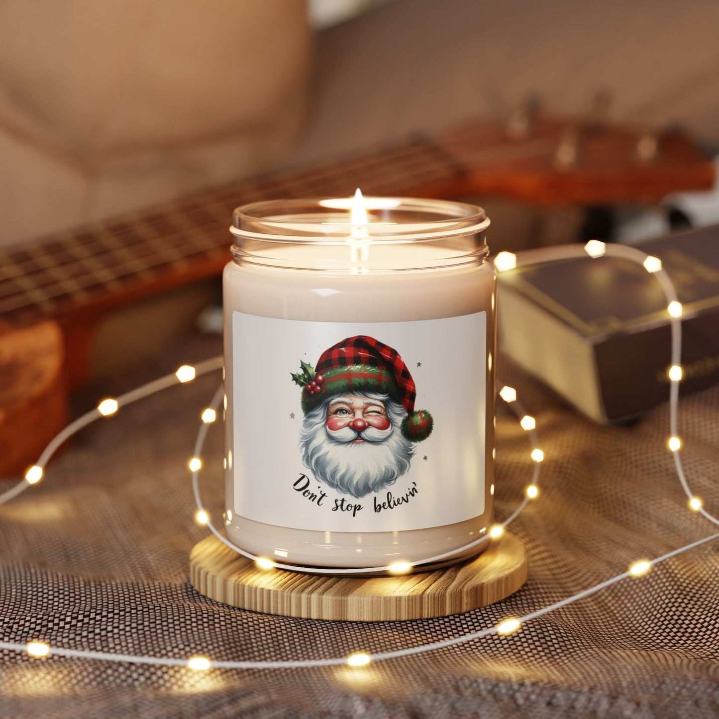 Christmas Themed Scented Soy Candle, 9oz Don't Stop Believing In The Power Of Christmas