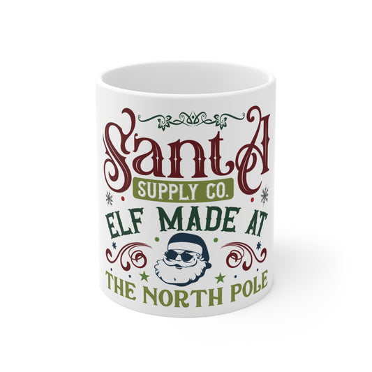 Christmas Themed Ceramic Mug 11oz Elf Made at The North Pole