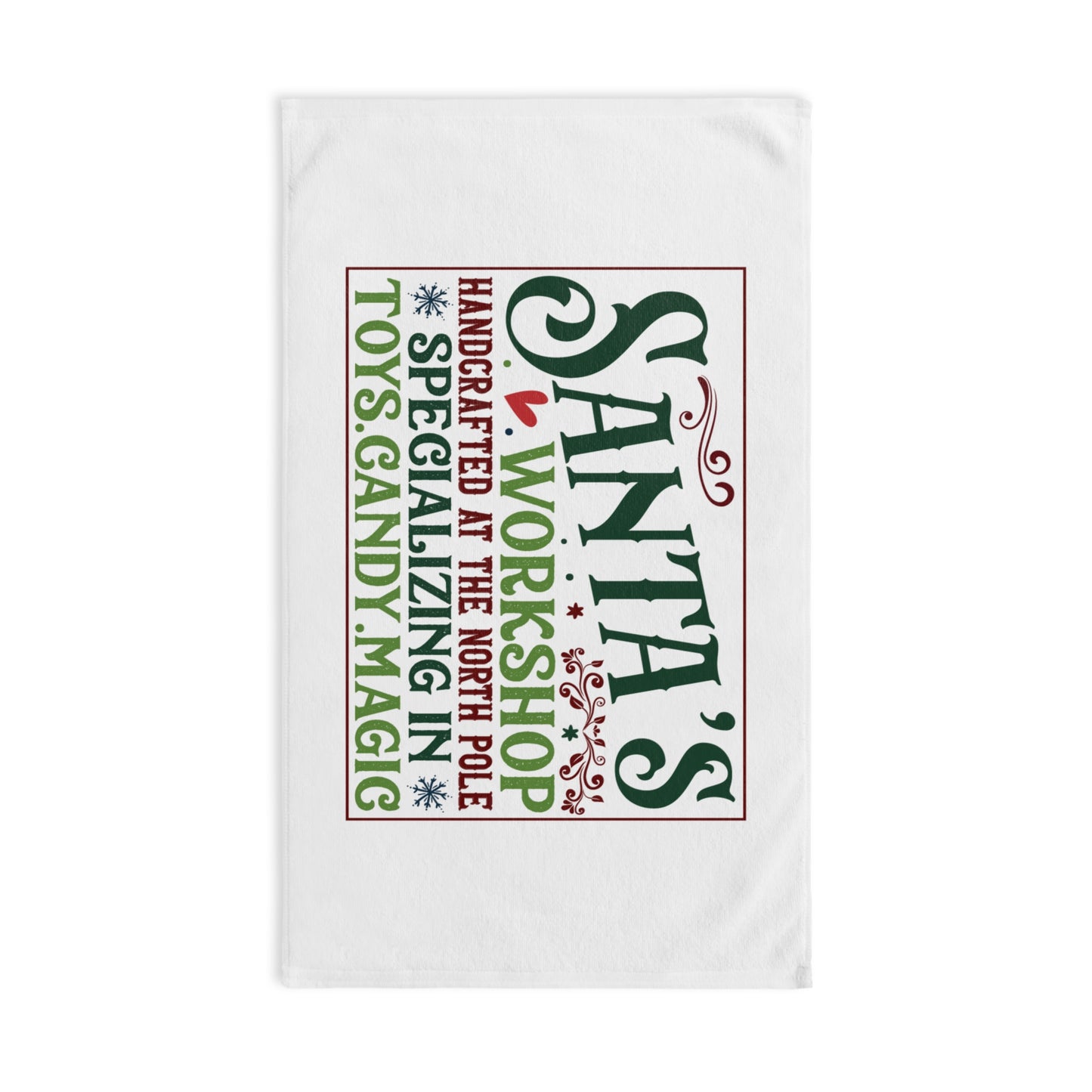 Christmas Themed Hand Towel Santa's Workshop