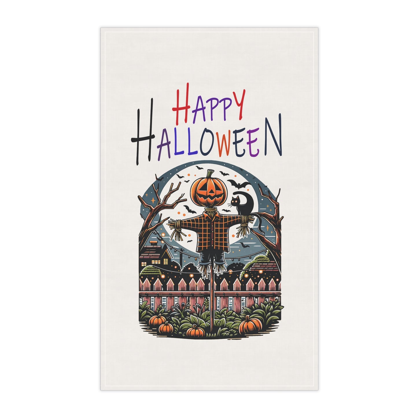 Festive Halloween Tea Towel (cotton, poly)