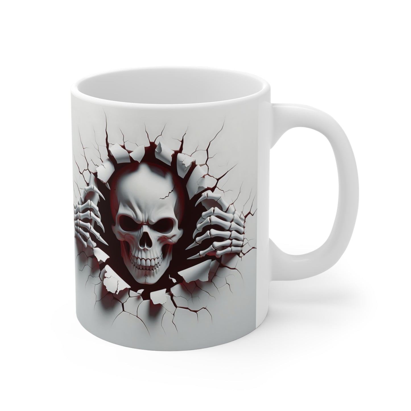 Festive Halloween Ceramic Mug 11oz Skeletons Coming Out of Your Mug