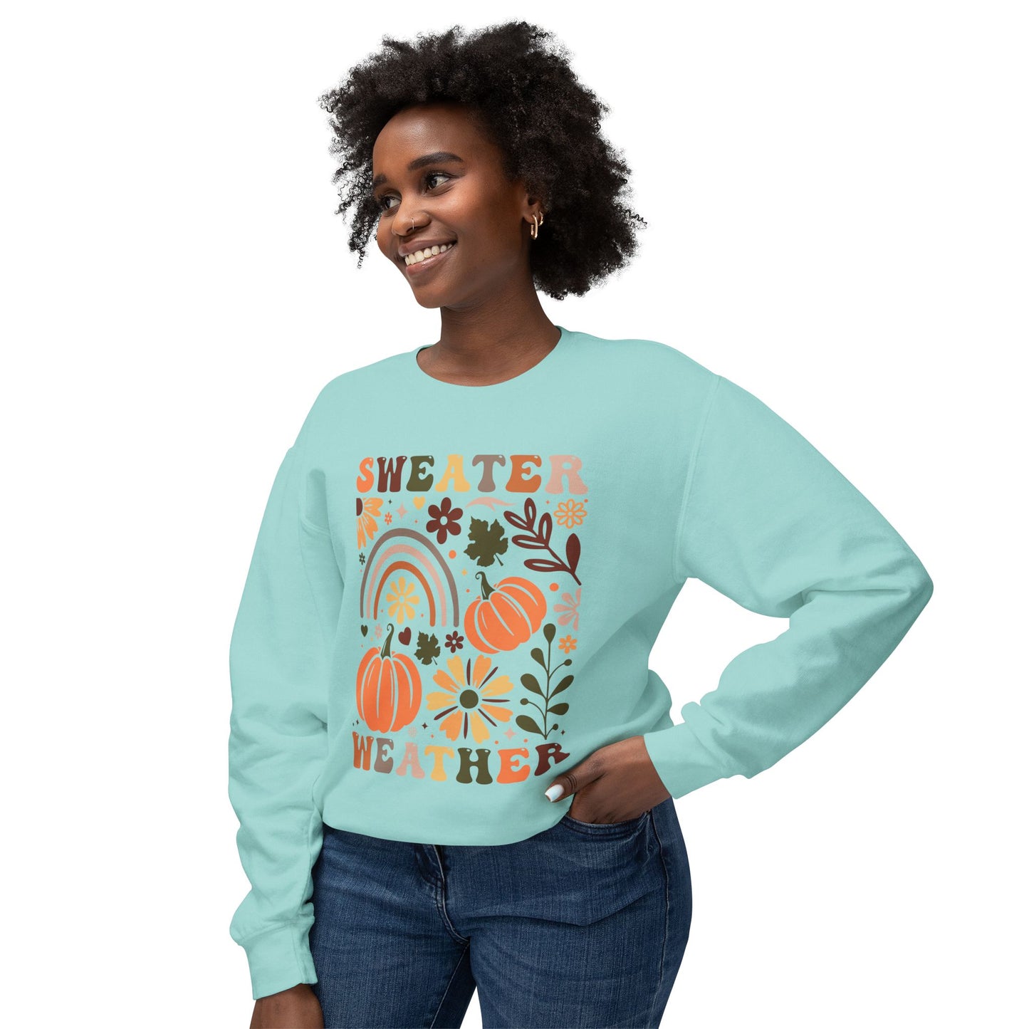 Women's Thanksgiving Unisex Lightweight Crewneck Sweatshirt Sweater Wheather