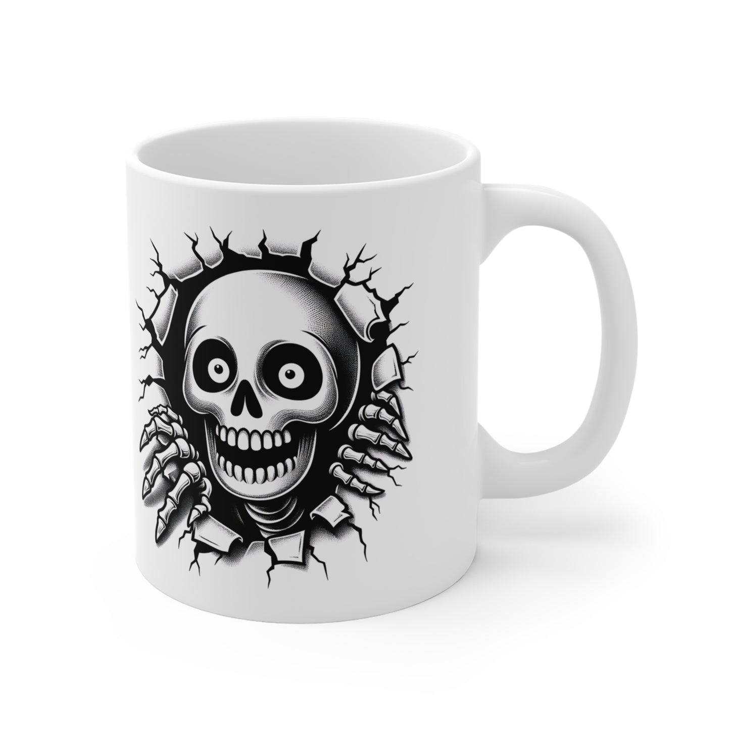 Festive Halloween Ceramic Mug 11oz Spooky Skeleton is Coming for Ya!