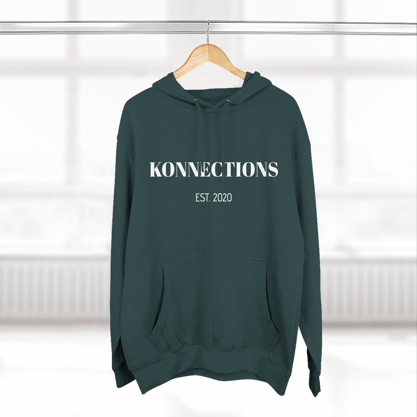 Konnections Fleece Hoodie — Minimal Text Graphic Pullover