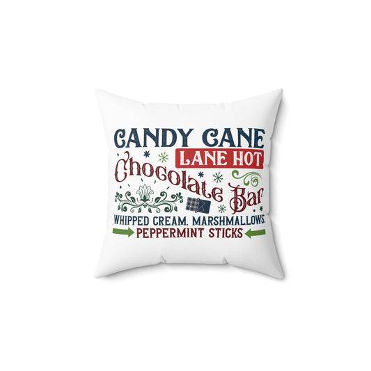 Christmas Themed Spun Polyester Square Pillow Candy Cane Lane